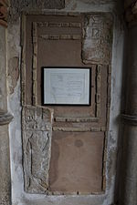 Hare gravestone in Llanyblodwel church porch