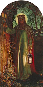 Synergists compare God's role in salvation to Christ "standing at the door" (The Light of the World by William Holman Hunt). Hunt Light of the World.jpg