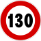 Italian traffic signs - limite di velocita 130.svg