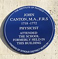 Plaque to John Canton, Stroud, Gloucestershire