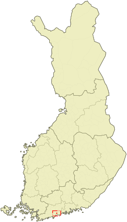 Расположение Кауниайнена в Финляндии