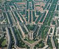 Luftfoto bei der Y-förmigen Straße, Architektur der Amsterdamer Schule