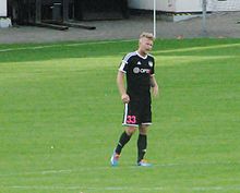 Karl Mööl mängimas FC Flora vastu Foto: Ave Maria Mõistlik, 29. august 2015