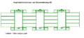 Schematische tekening van 3 M2’s als veer/vlot – Breed gekoppeld