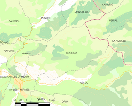 Mapa obce Sorgeat