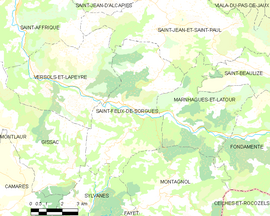 Mapa obce Saint-Félix-de-Sorgues