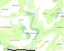 Mapa obce Châtillon-sur-Lison