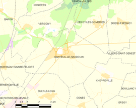 Mapa obce Nanteuil-le-Haudouin