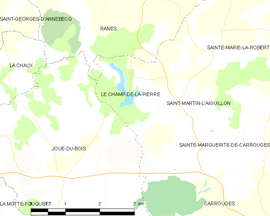 Mapa obce Le Champ-de-la-Pierre