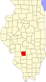 Карта штата Иллинойс с выделением округа Бонд