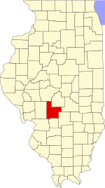 Карта штата Иллинойс с выделением округа Монтгомери