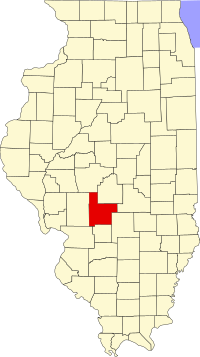 Округ Монтгомері на мапі штату Іллінойс highlighting