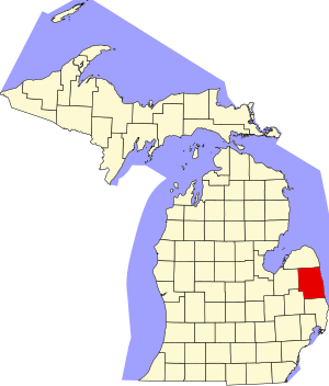 Map of Michigan highlighting Sanilac County.svg