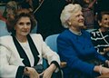 Marcela Perez de Cuellar and Barbara Bush at the United Nations in 1990