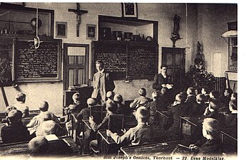 Modelklas uit 1911 in de normaalschool Sint-Jozefsinstituut te Torhout