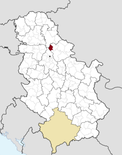 Location of Opovo within Serbia