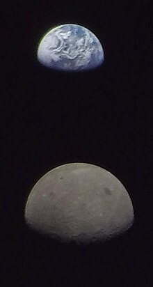 Earth and Moon
(Orion; 28 November 2022) NASA-EarthMoonOrion-Crop-20221128.jpg