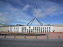 New Parliament House in Canberra was opened in 1988 replacing the provisional Parliament House building opened in 1927.