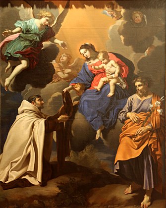 Nicolas Mignard, La Vergine consegna uno scapolare a San Simon Stock.