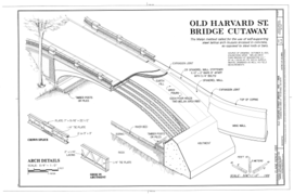 Old Harvard Street Bridge (1901) Ferraillage avec des poutres treillis