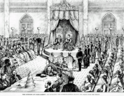 Princess Louise and Governor General John Campbell, Marquess of Lorne, hosting a tobogganning party on the grounds of Rideau Hall, in Ottawa, 1878