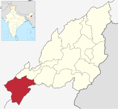 Localizacion del districte de Peren en Nagaland