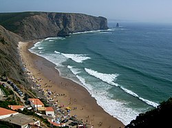 Location of Praia da Arrifana in Portugal