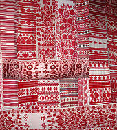 Rushnyk, Ukrainian embroidery Rushnyk Ukraine embroidered decorative towels.jpg