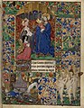 Atelier du Maître de l'Échevinage de Rouen, Jugement de Pâris, enluminure d'un livre d'heures, seconde moitié du XVe siècle, Bibliothèque Méjanes
