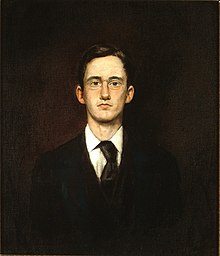 John French Sloan, Self-portrait, 1890, oil on window shade, 14 x
.mw-parser-output .frac{white-space:nowrap}.mw-parser-output .frac .num,.mw-parser-output .frac .den{font-size:80%;line-height:0;vertical-align:super}.mw-parser-output .frac .den{vertical-align:sub}.mw-parser-output .sr-only{border:0;clip:rect(0,0,0,0);clip-path:polygon(0px 0px,0px 0px,0px 0px);height:1px;margin:-1px;overflow:hidden;padding:0;position:absolute;width:1px}
11+7/8 inches, Delaware Art Museum, gift of Helen Farr Sloan, 1970. John Sloan was a leading member of the Ashcan School. Self-Portrait Sloan.jpg