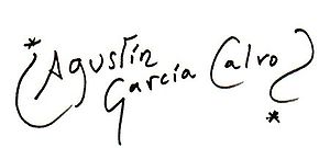 Français : signature de Agustín García Calvo