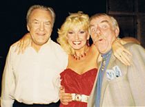 Windsor Davies (rechts) mit Donald Sinden während der Dreharbeiten zu Never the Twain