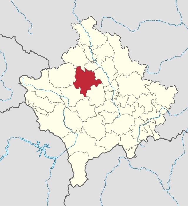 コソボでのスケンデライの位置の位置図