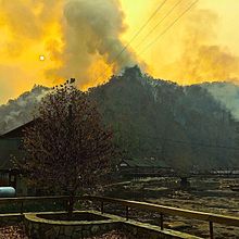 Smoke and air pollution, Tellico Fire, 2016 Smoke from the Tellico Fire 2016 11 12-14.31.22.383-CST.jpg