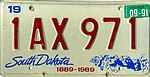 Номерной знак Южной Дакоты 1991 года - 1AX 971.jpg