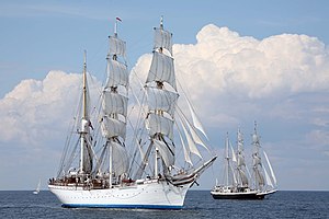 Statsraad Lehmkuhl en Stokholmo, Svedio preparanta por la vetkuroj de The Tall Ships en julio 2007