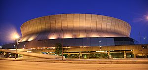 Louisiana Superdome by night