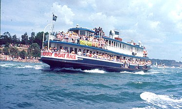 68 years into her service career and five years from retirement, Kanangra came second in the inaugural Great Ferry Boat Race, 1980