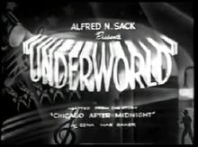 Title screen for the 1937 film Underworld