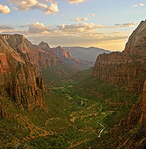 Zion Canyon at Zion National Park, by David Iliff