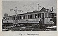 Beschleunigter Personenzug mit Trieb- und Beiwagen, 1907. Triebwagen mit Doppel-Lyrabügel