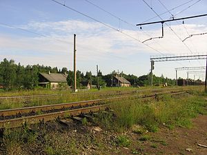 Станция Тарковичи и жилые дома возле неё