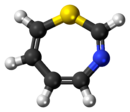 Ball-and-stick model of the 1,3-thiazepine molecule