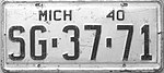 1940 Мичиганский номерной знак.jpg