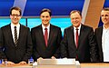 Die Kandidaten der vier in den Landtag gewählten Parteien, von links nach rechts: Stefan Birkner, David McAllister, Stephan Weil, Stefan Wenzel