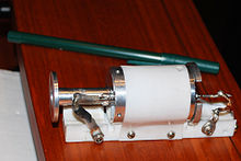 The first functioning laser, created by Theodore H. Maiman in 1960 2 Maiman Laser Left Side.jpg