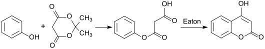 Synthese von 4-Hydroxycumarin mit Meldrumsäure