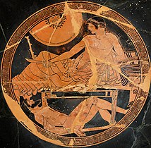 Achille et le corps d'Hector, signée par Hiéron, potier. Collection Campana