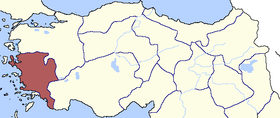 Location of Aydin Eyalet