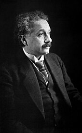 Physicist Albert Einstein developed the general theory of relativity and made many substantial contributions to physics. Albert Einstein photo 1921.jpg